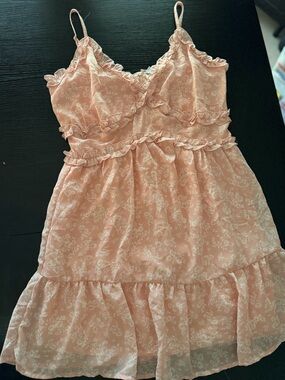 Charlotte Russe Pink Floral Ruffle Sundress